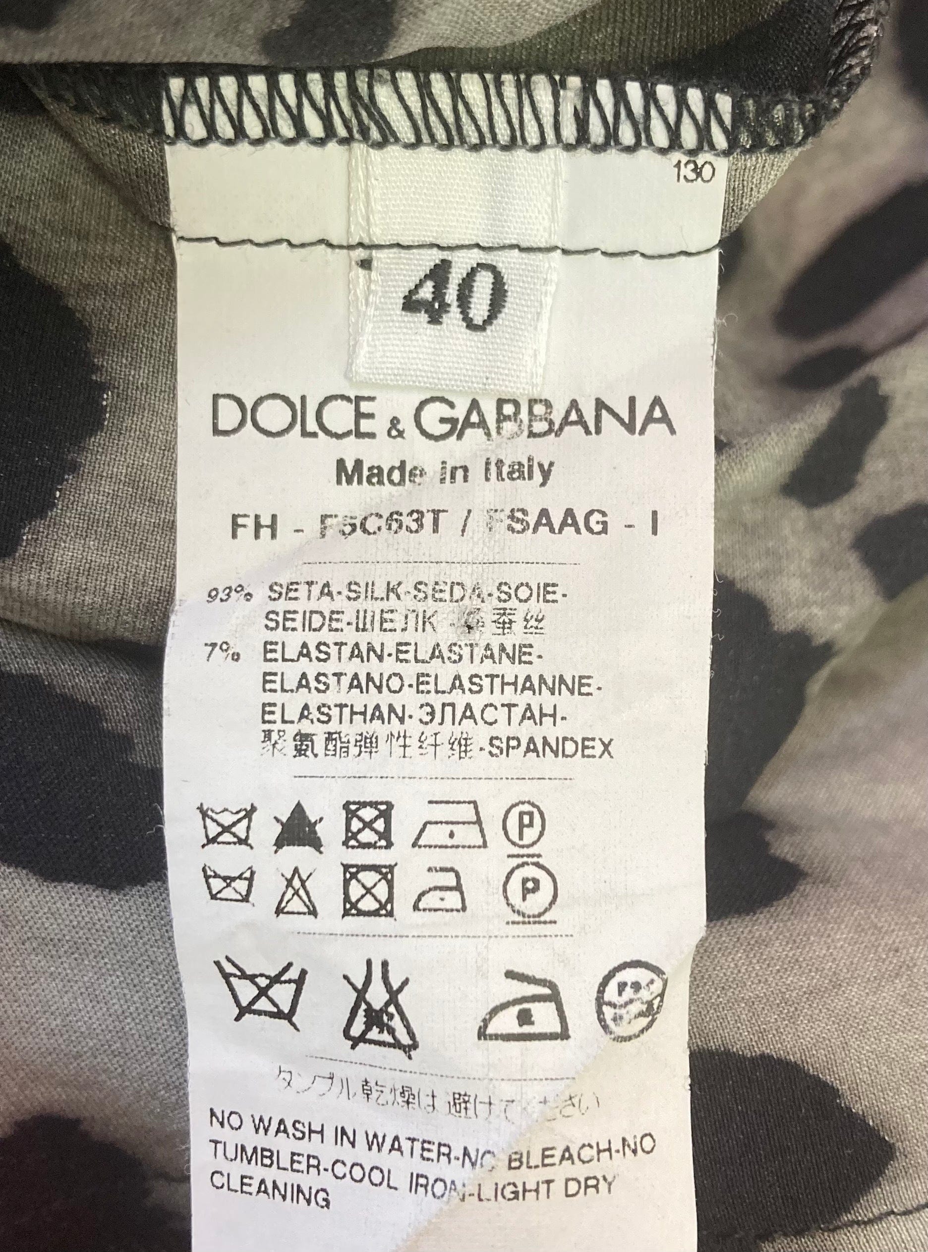 CAMISA DOLCE & GABBANA ANIMAL PRINT SILK BLOUSE 38 ANIMAL PRINT