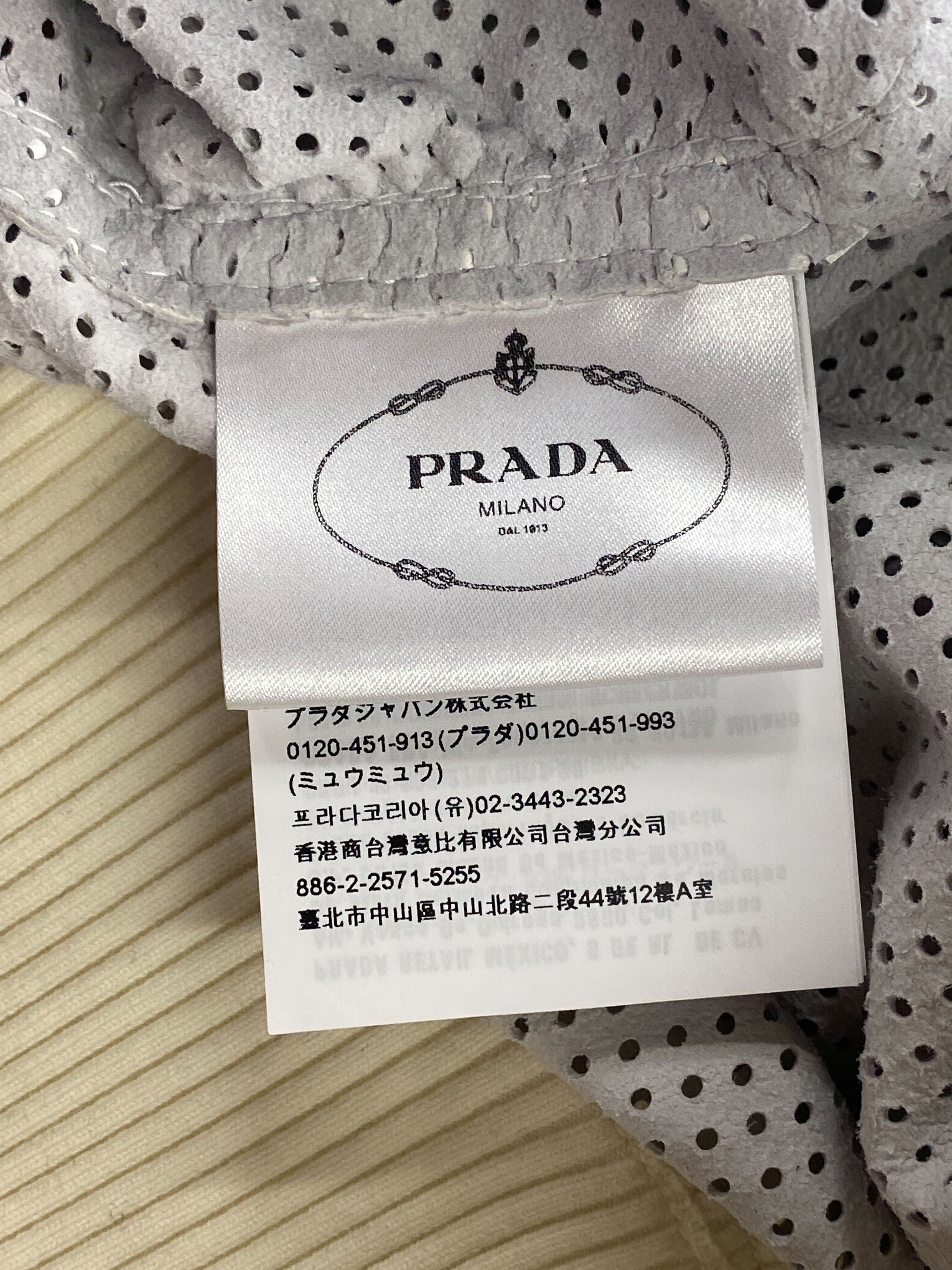 JAQUETA PRADA PERFORATED NAPPA LEATHER JACKET BRANCO 38 ORIGINAL