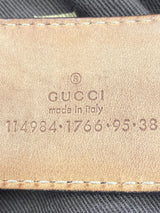 GUCCISSIMA INTERLOCKING G LOGO BELT 95