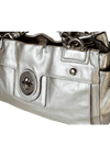 SILVER LEATHER TOTE
