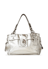 SILVER LEATHER TOTE