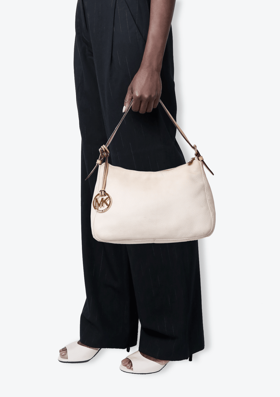 ARIA LEATHER HOBO MICHAEL KORS BRANCA ORIGINAL