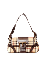 LEATHER TRIMMED HAYMARKET CHECK