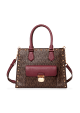 MONOGRAM STUDDED SATCHEL