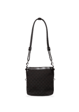 LEATHER TRIMMED MESSENGER BAG