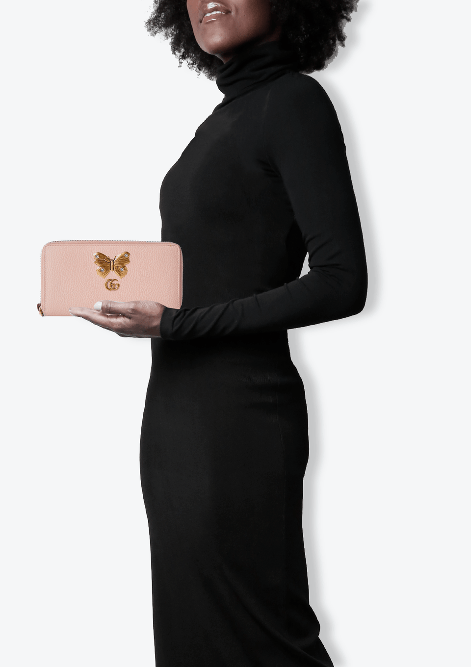 BUTTERFLY ZIP AROUND WALLET GUCCI ROSA ORIGINAL