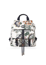 LEATHER-TRIMMED NYLON BACKPACK