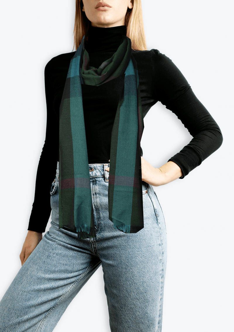 FRINGED CHECK SCARF