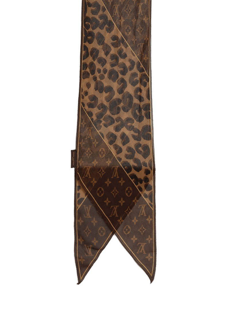 MONOGRAM LEOPARD SILK SCARF