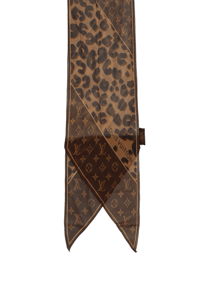 MONOGRAM LEOPARD SILK SCARF