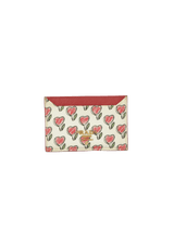 HEART-PRINT SAFFIANO CARD HOLDER