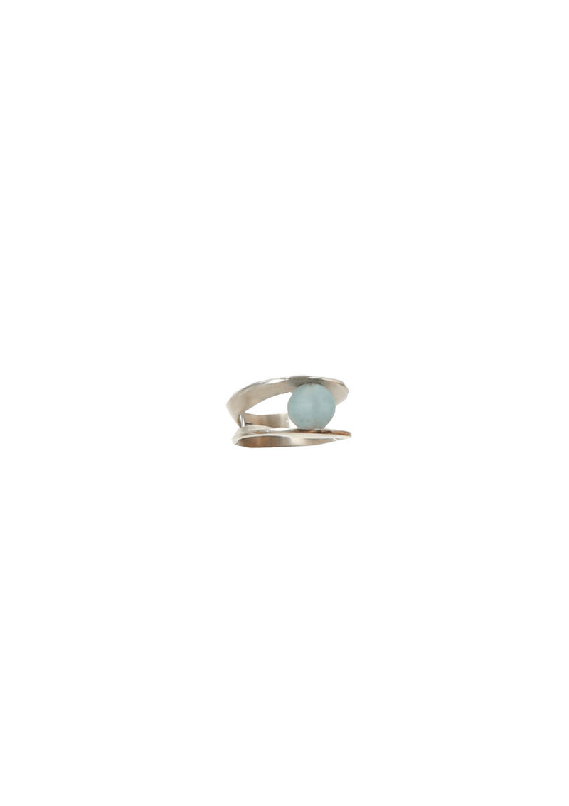 AQUAMARINE AND SILVER RING