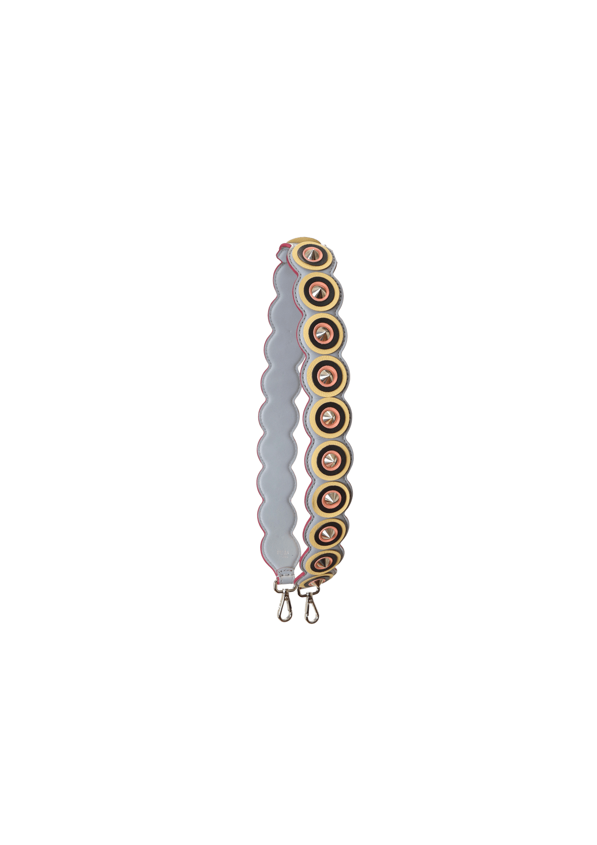 Alça Fendi Leather Studded Strap Cinza Original – Gringa