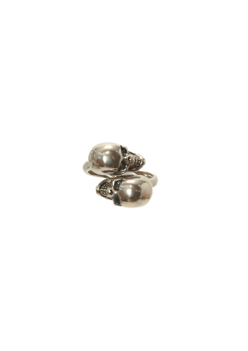 TWIN SKULL CRYSTAL RING