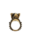 FAUX PEARL FLORAL COCKTAIL RING