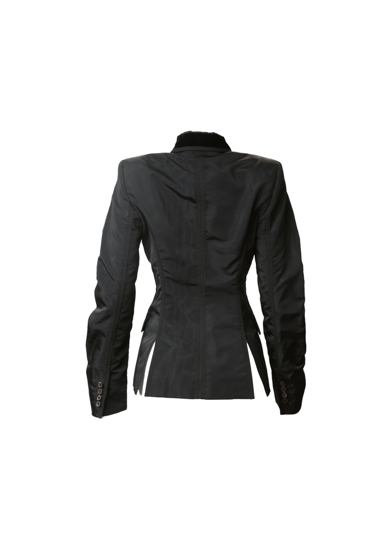 NYLON VELVET TRIM BLAZER 36