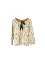 KIDS PRINTED BOW BLOUSE 6Y