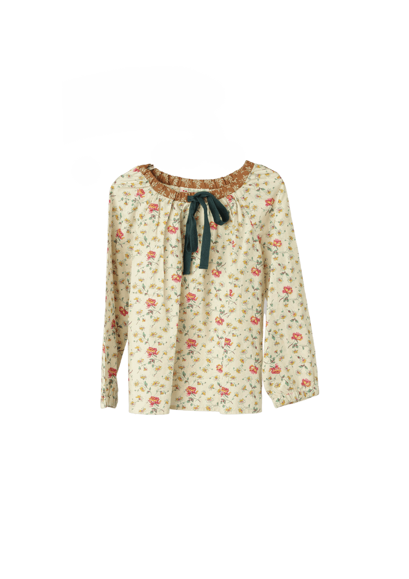 KIDS PRINTED BOW BLOUSE 6Y