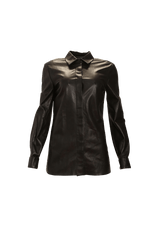 LEATHER BUTTON UP SHIRT 36