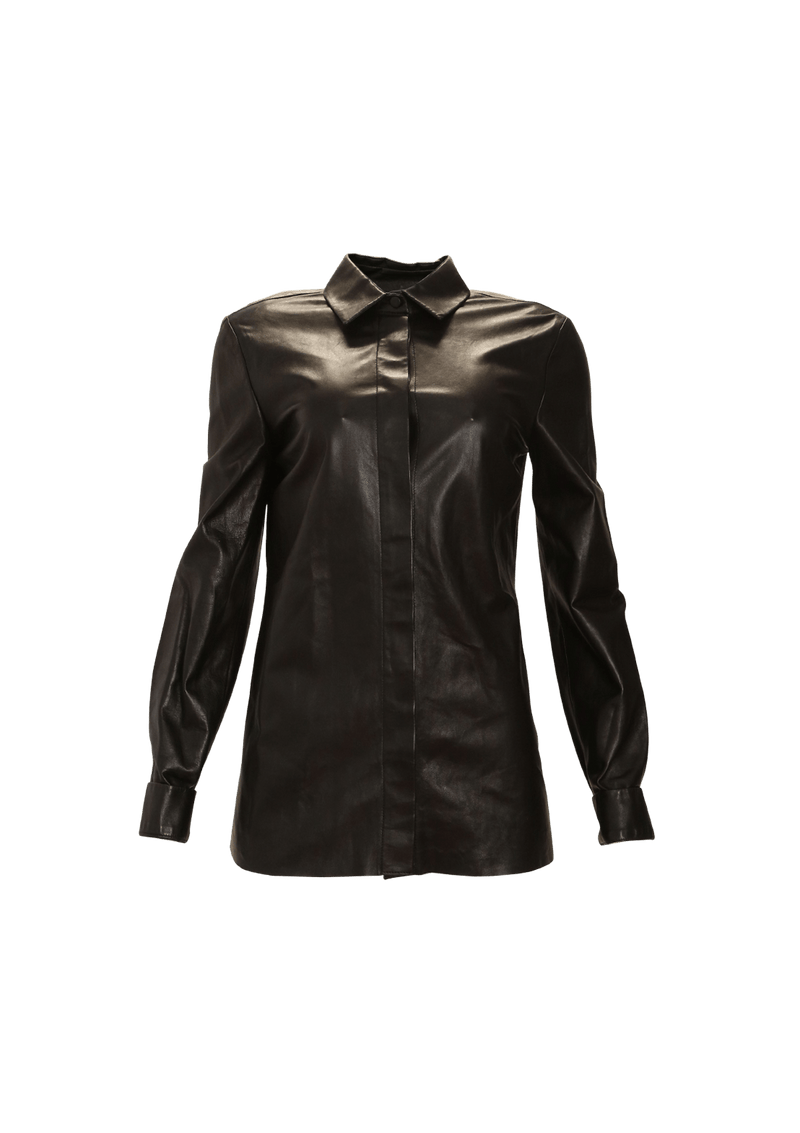 LEATHER BUTTON UP SHIRT 36