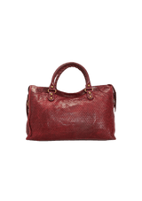 AGNEAU CROSS PERFORATED CITY BAG