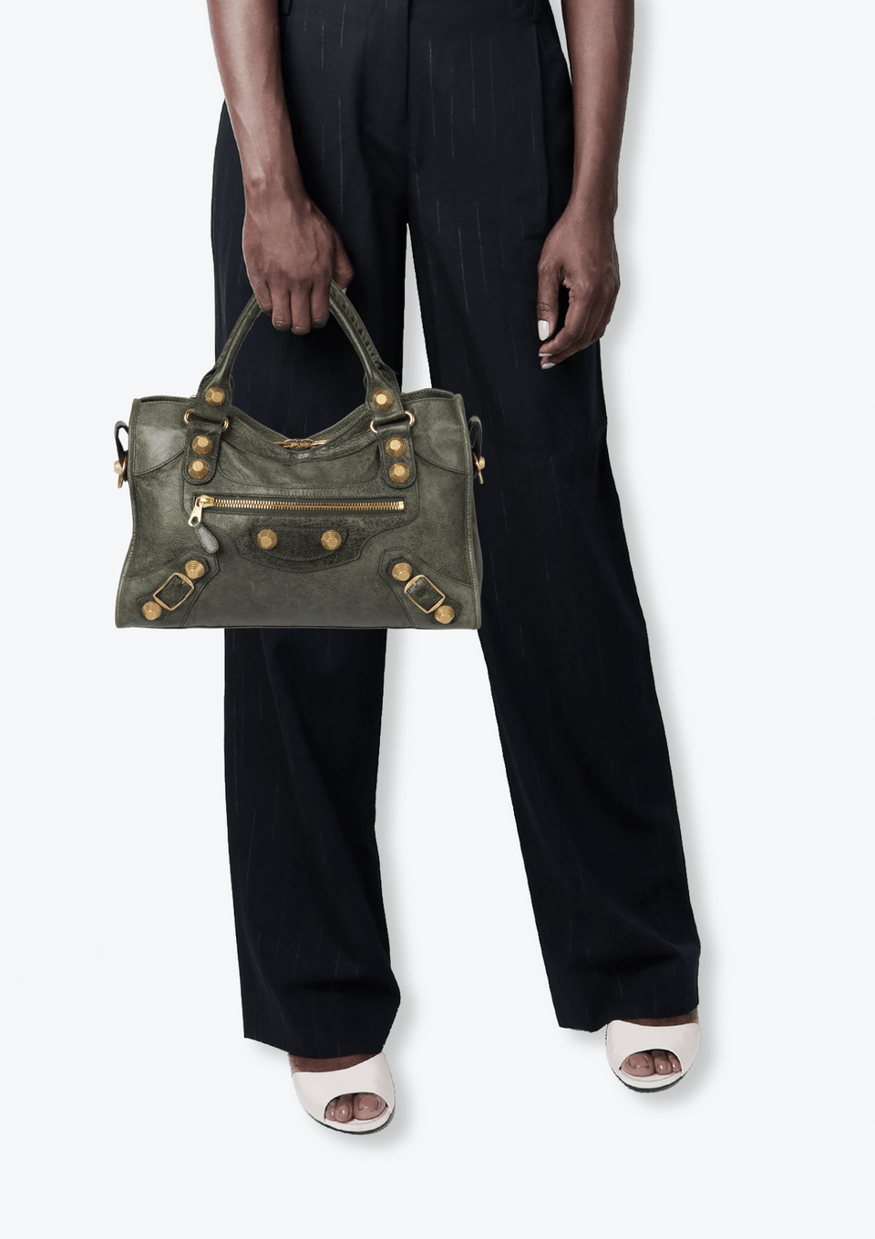 BOLSA BALENCIAGA AGNEAU GIANT 21 GOLD HARDWARE CITY BAG AZUL