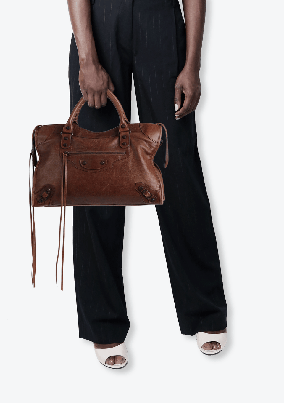 BOLSA BALENCIAGA MOTOCROSS CLASSIC CITY MARROM ORIGINAL – Gringa