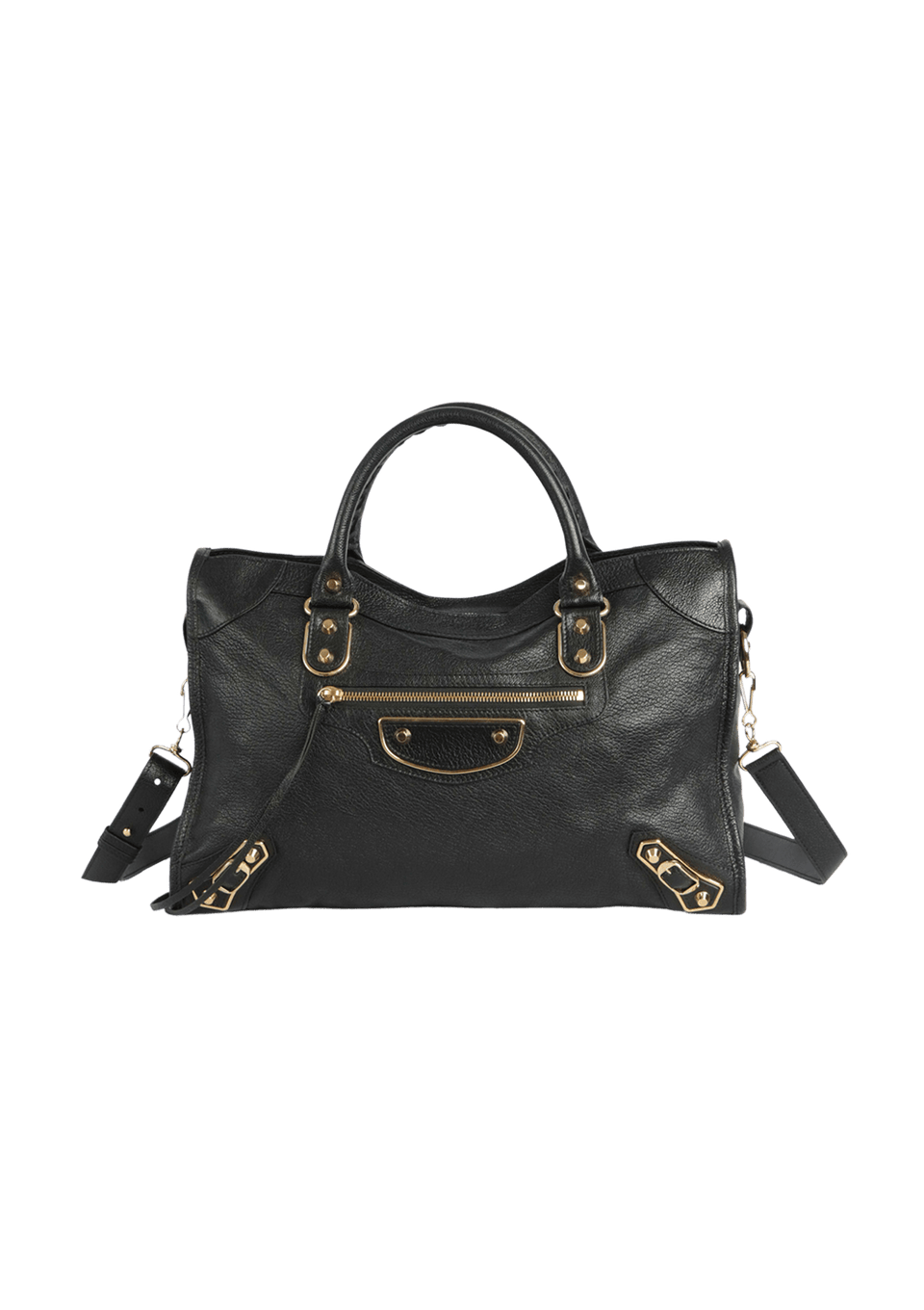 BOLSA BALENCIAGA MOTOCROSS CLASSIC METALLIC EDGE CITY PRETO