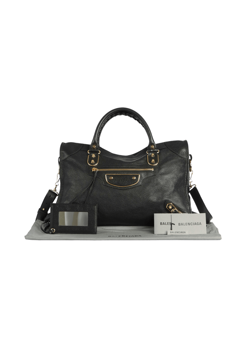 Balenciaga Balen Classic Metallic Edge City Medium Satchel Bag