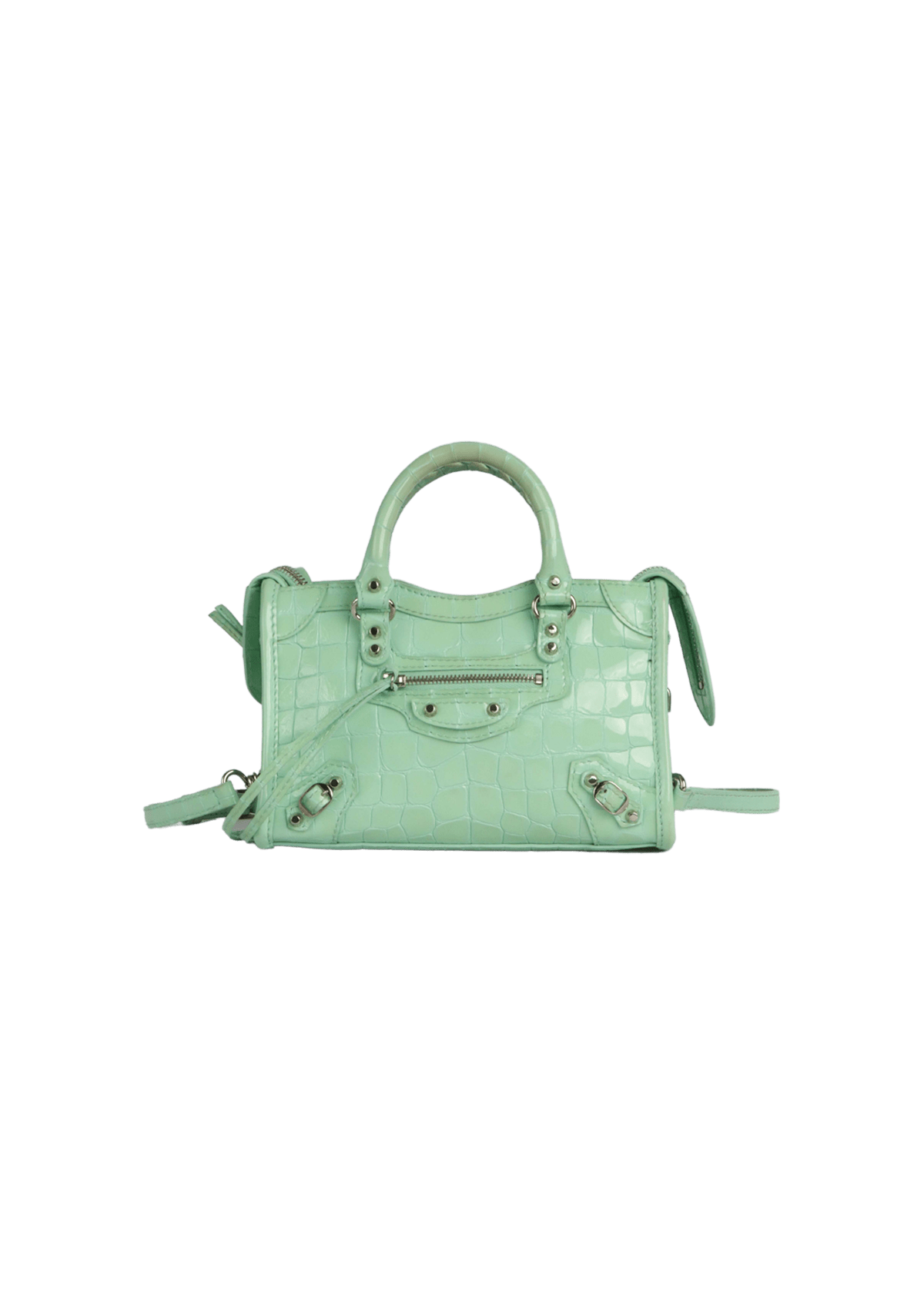BALENCIAGA ネオクラシック シティ クロコダイル BOLSA BALENCIAGA MOTOCROSS CLASSIC NANO CITY CROCODILE EMBOSSED