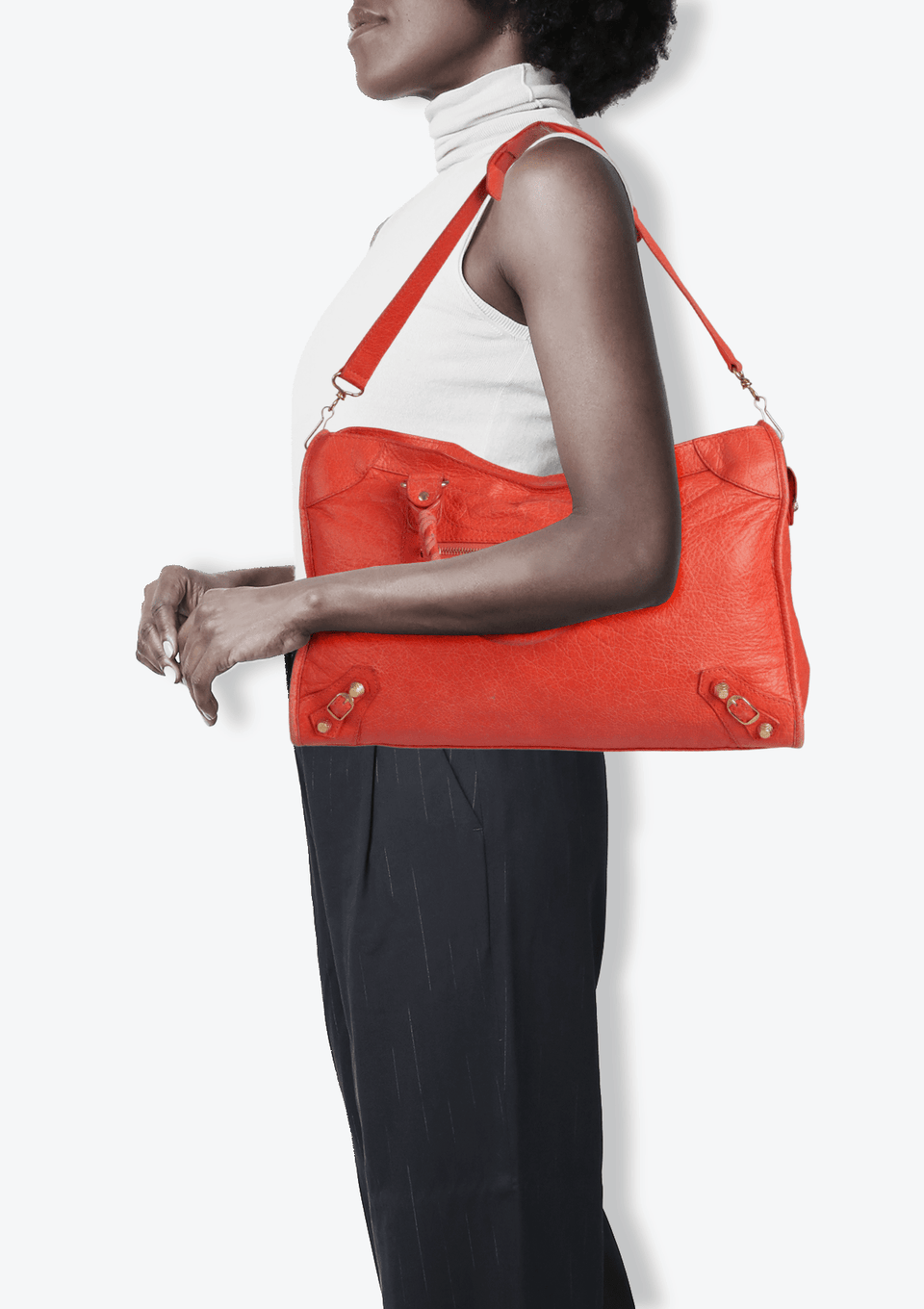 BOLSA BALENCIAGA MOTOCROSS GIANT 21 CITY LARANJA ORIGINAL – Gringa
