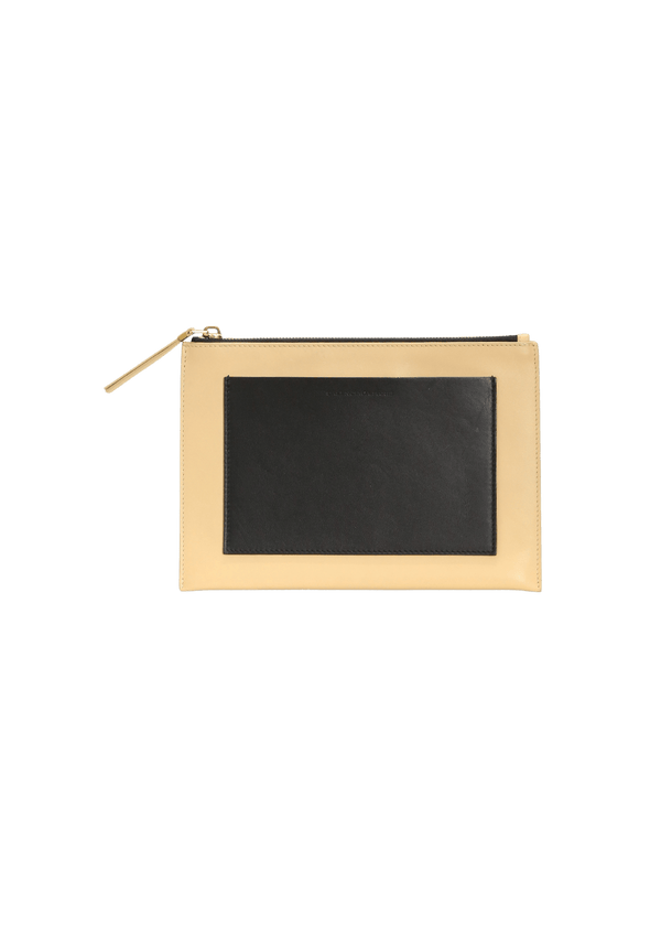 TWO-TONE LEATHER POUCH