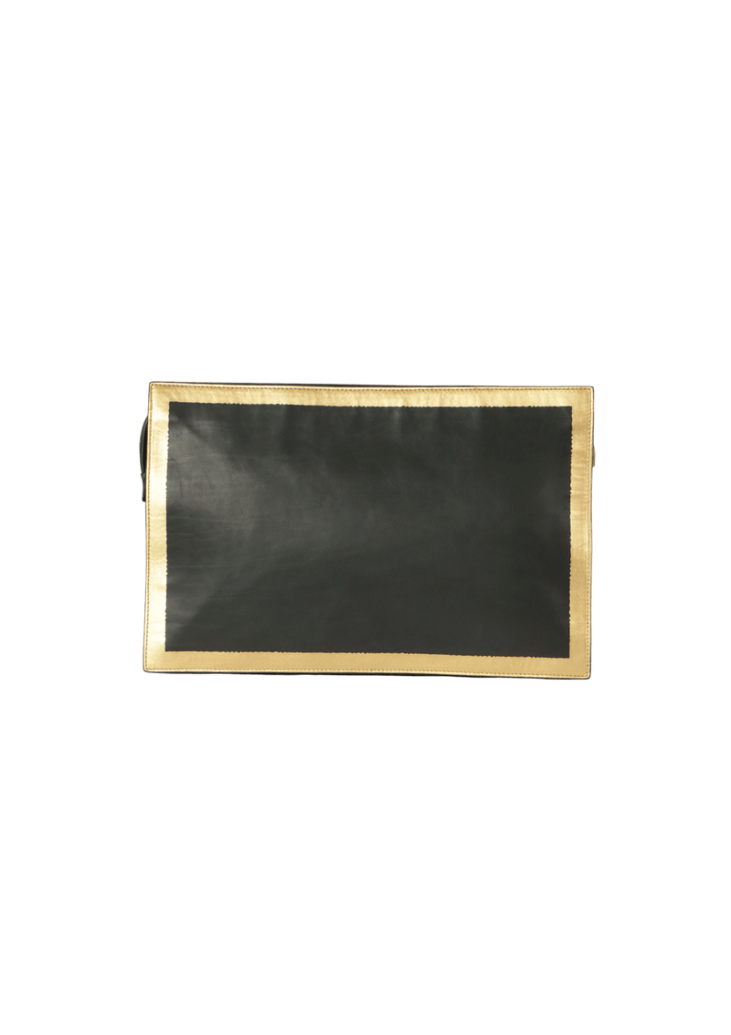 GILDED WAXED LEATHER ZIP POUCH