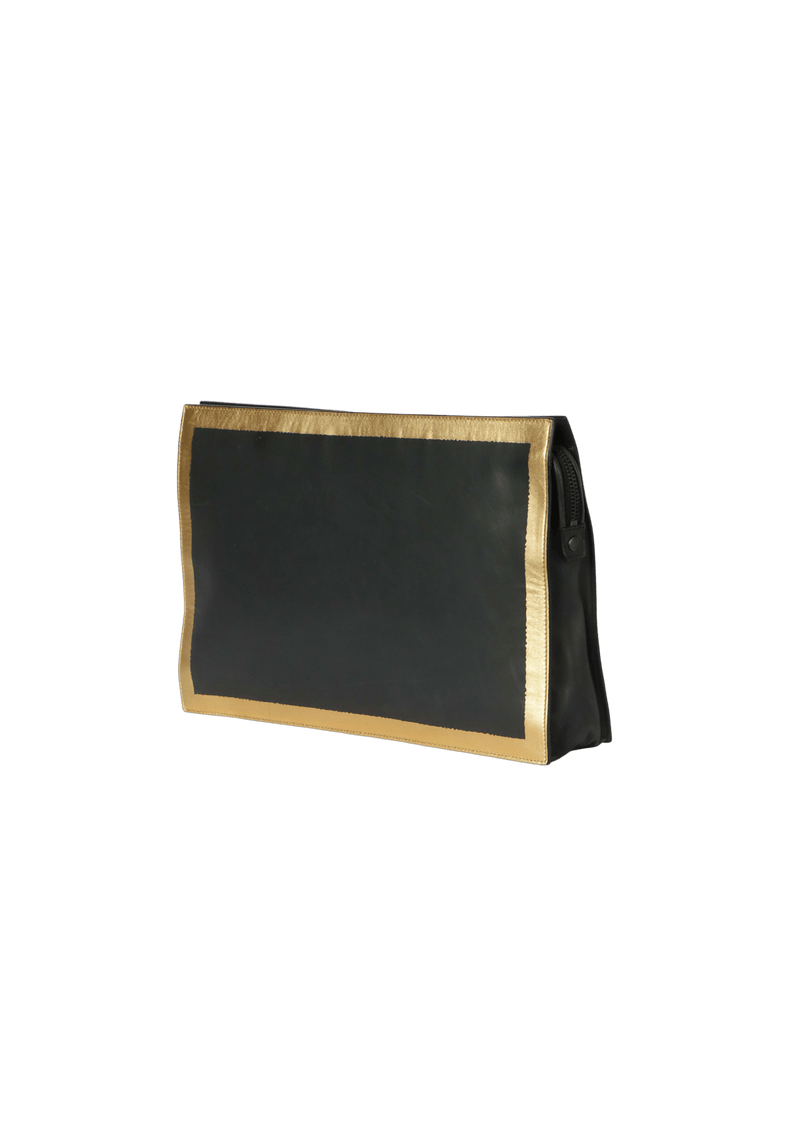 GILDED WAXED LEATHER ZIP POUCH