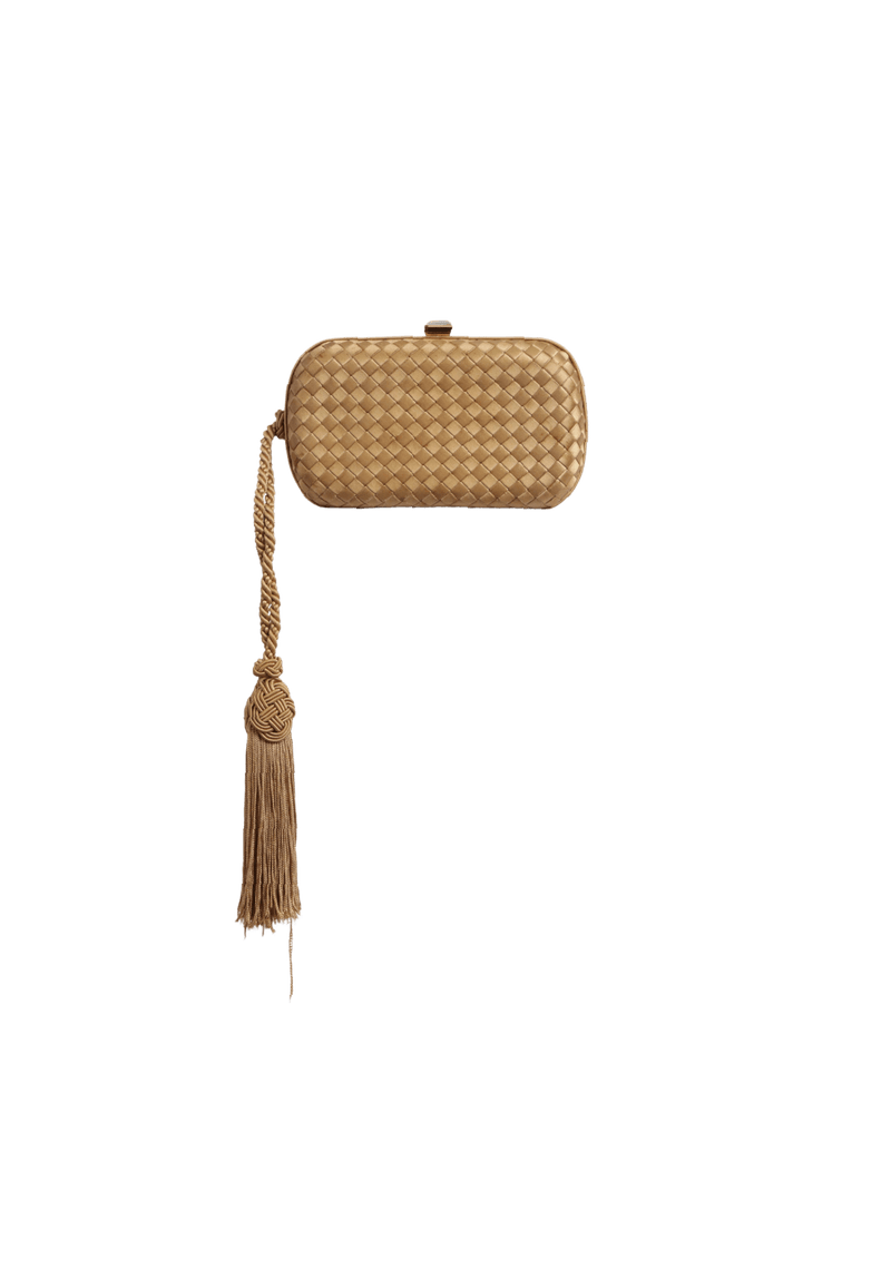 INTRECCIATO SATIN TASSEL CLUTCH