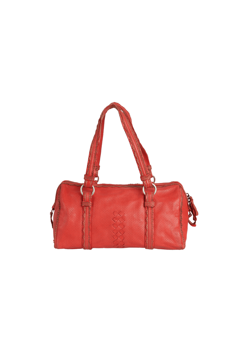 LEATHER PERFORATED HANDLE BAG