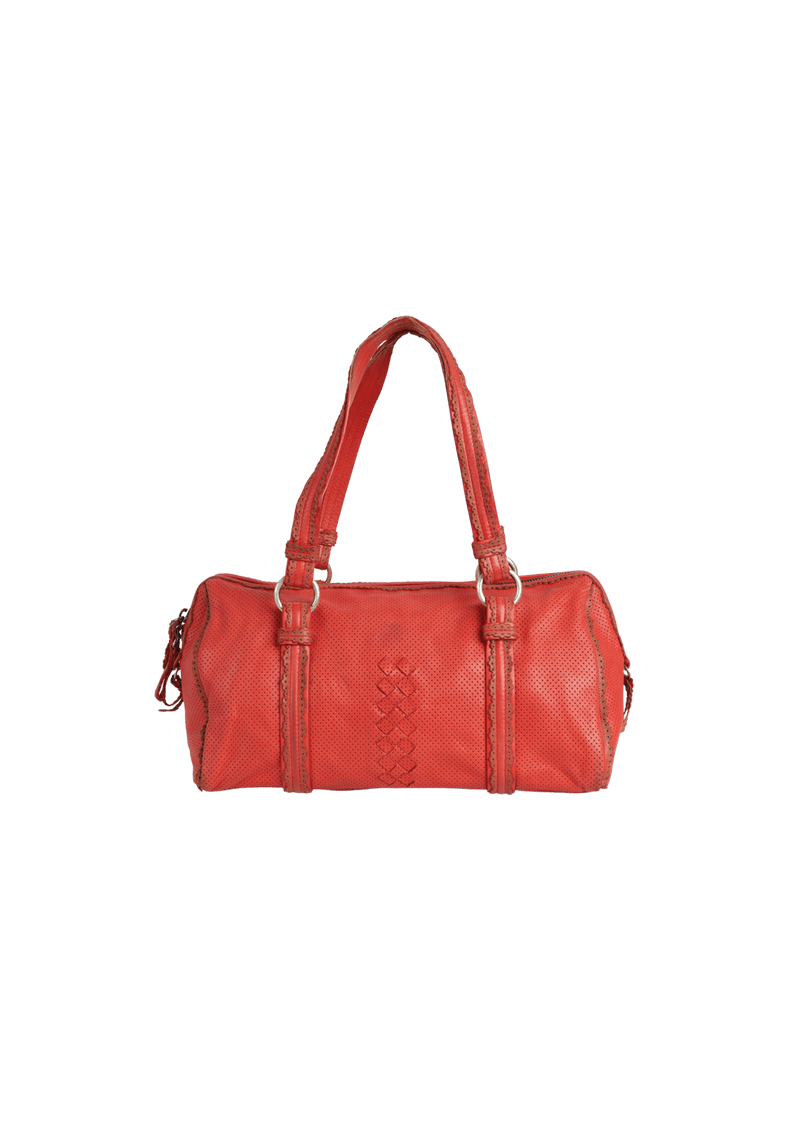 LEATHER PERFORATED HANDLE BAG