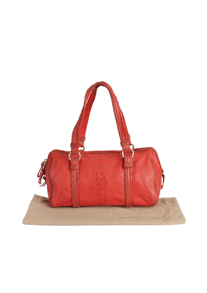 LEATHER PERFORATED HANDLE BAG