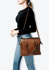 LEATHER BOWLER BAG