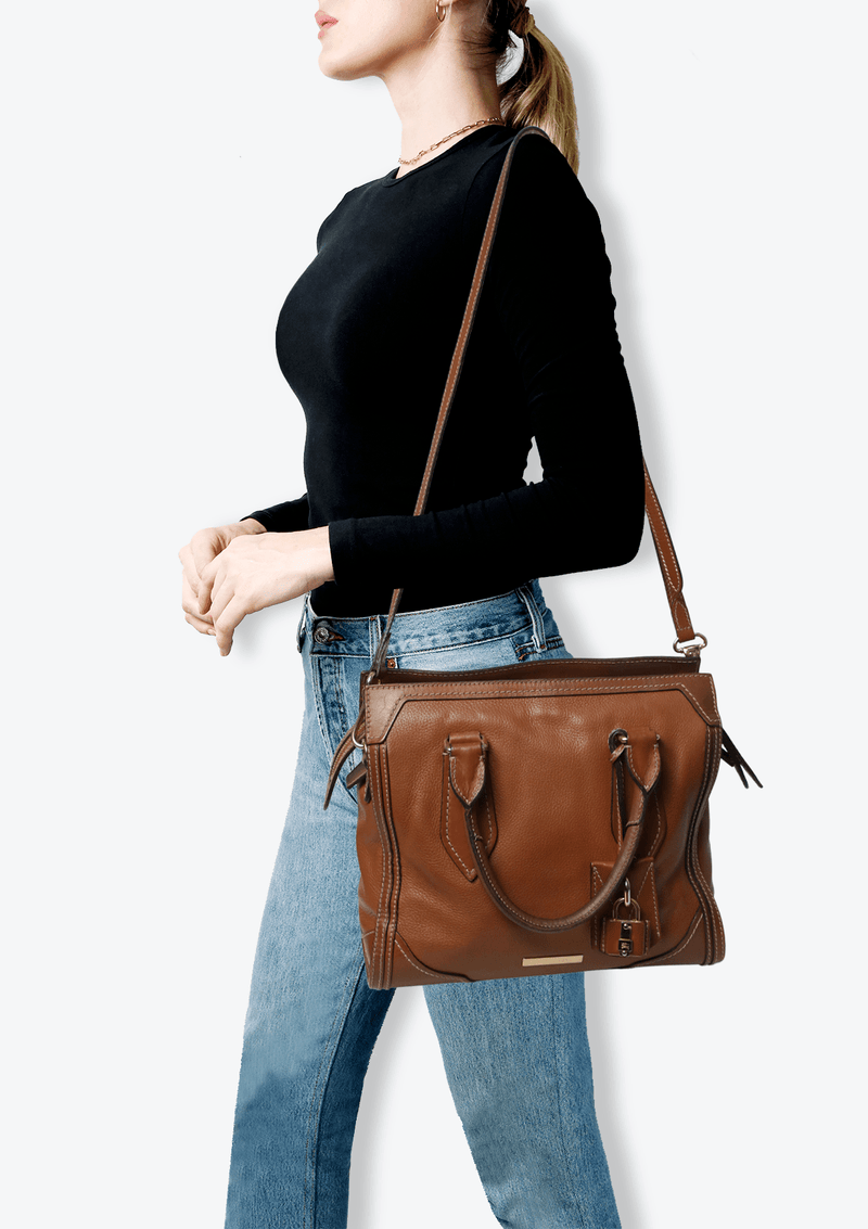 LEATHER BOWLER BAG