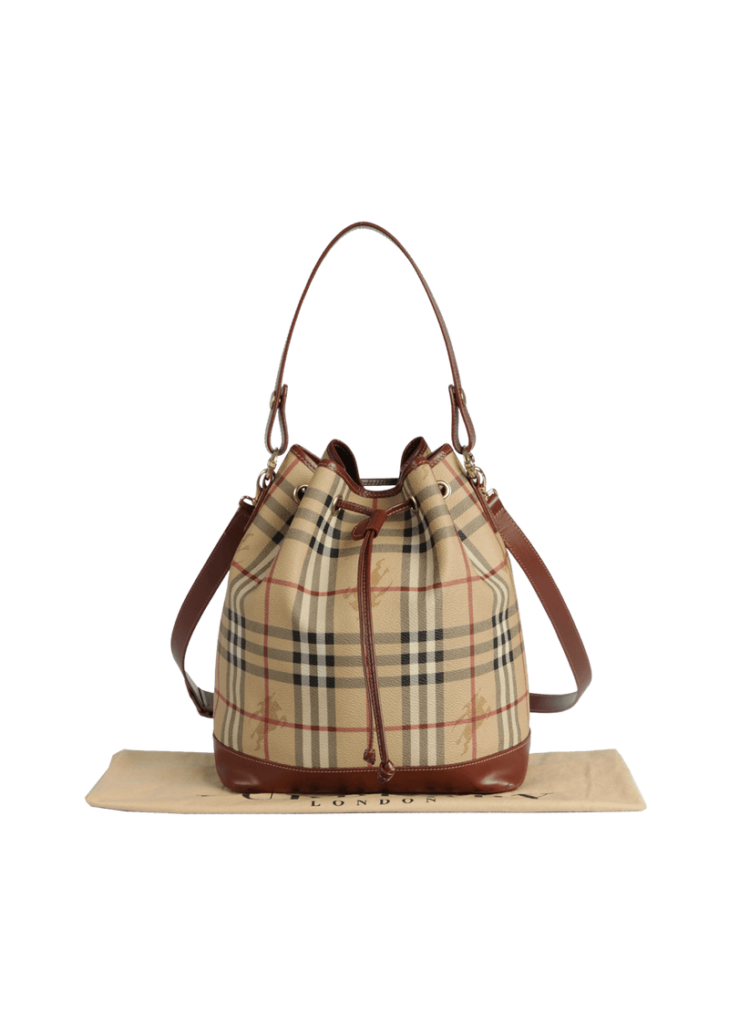 HAYMARKET CHECK BUCKET BAG