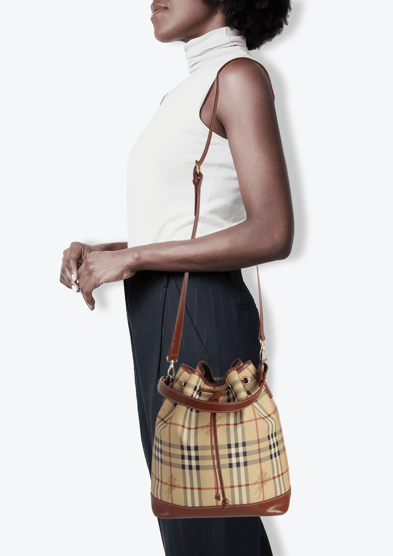 HAYMARKET CHECK BUCKET BAG