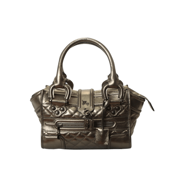 BOLSA BURBERRY MINI MANOR PEWTER BAG PRATA ORIGINAL Gringa