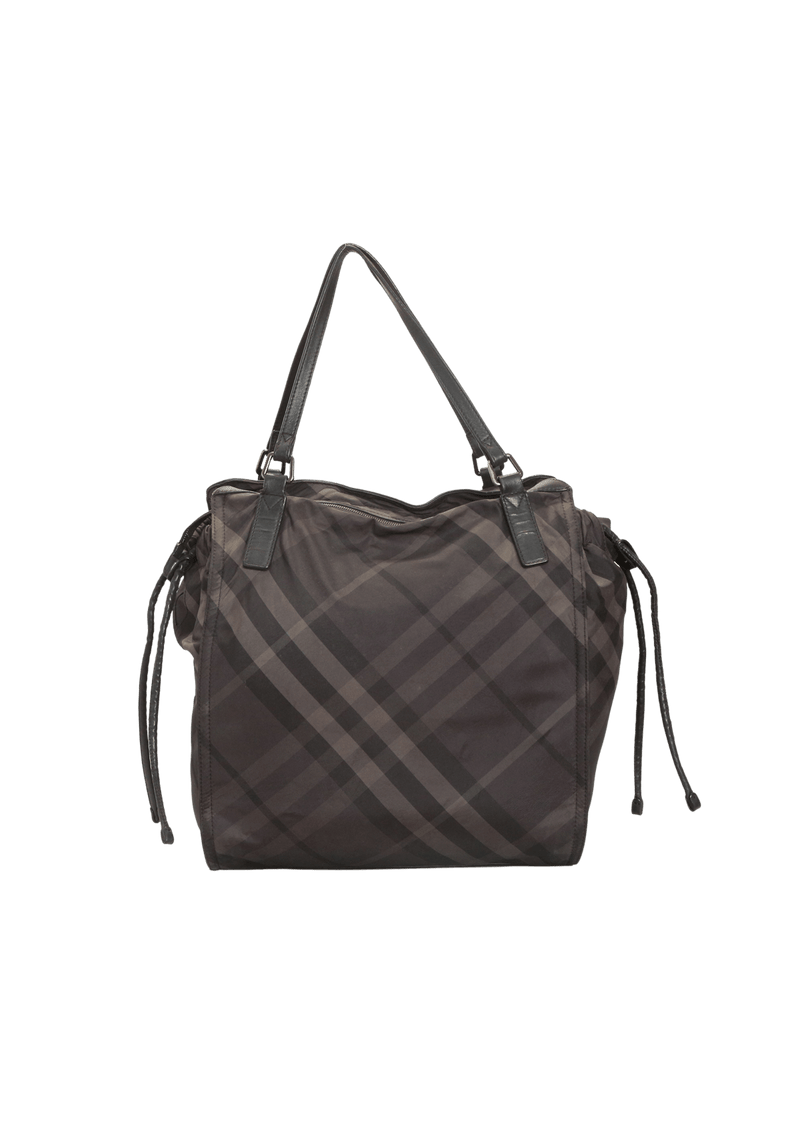 NYLON CHECK BUCKLEIGH TOTE