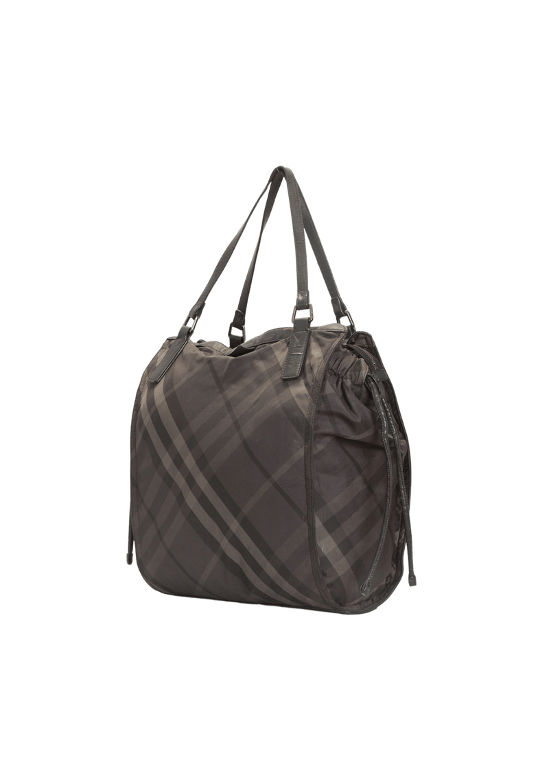 NYLON CHECK BUCKLEIGH TOTE