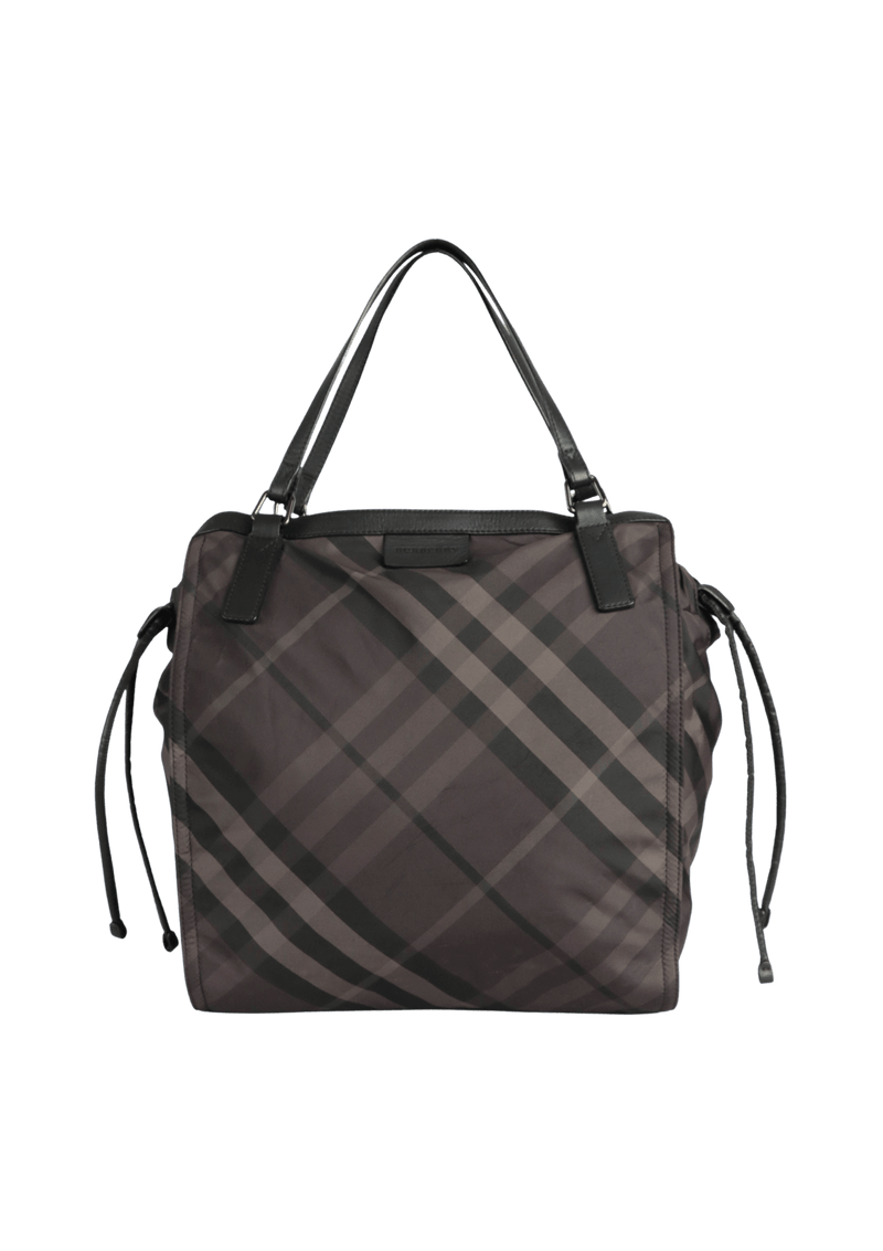 NYLON CHECK BUCKLEIGH TOTE