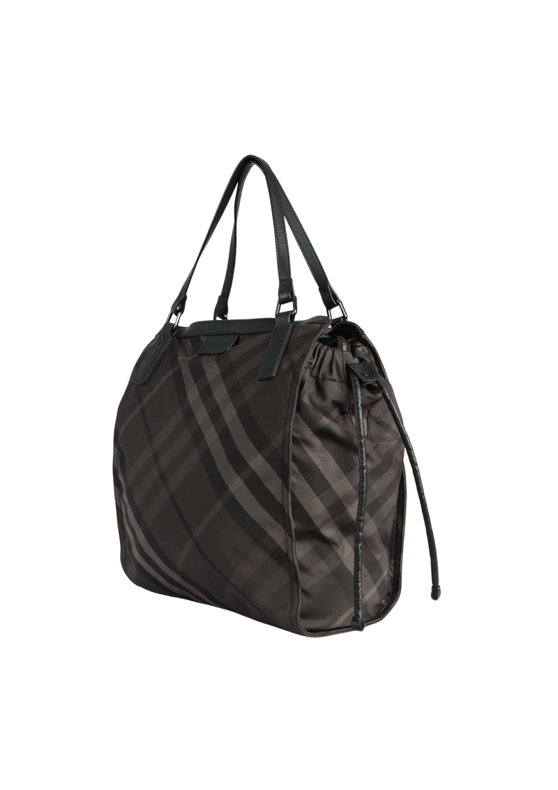 NYLON CHECK BUCKLEIGH TOTE