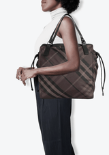 NYLON CHECK BUCKLEIGH TOTE