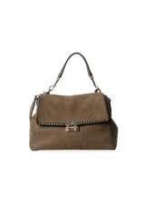 GRAINED LEATHER FLAP BAG