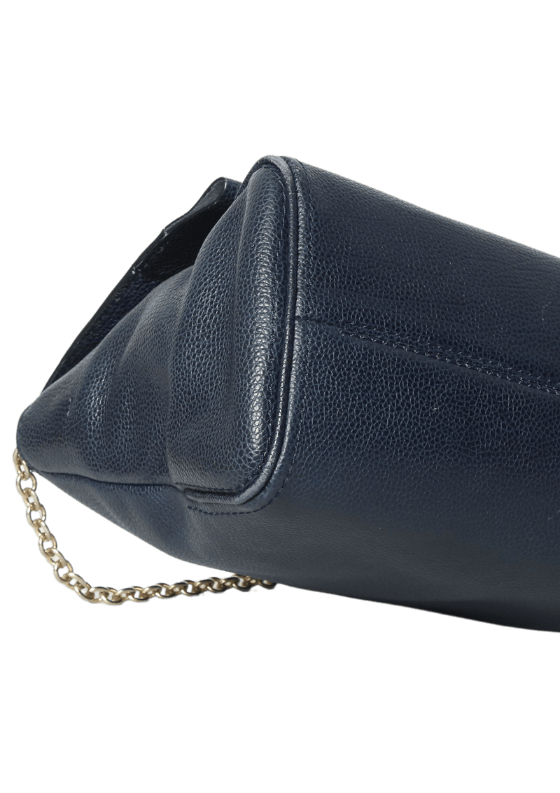 GRAINED LEATHER TOP HANDLE BAG